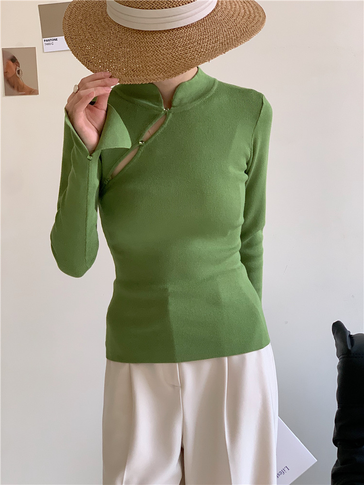 Plain Cutout Skinny Sweater