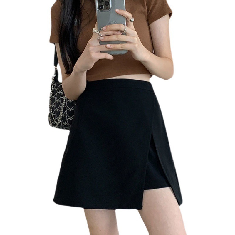 Asymmetric Layered Split Mini Skirt