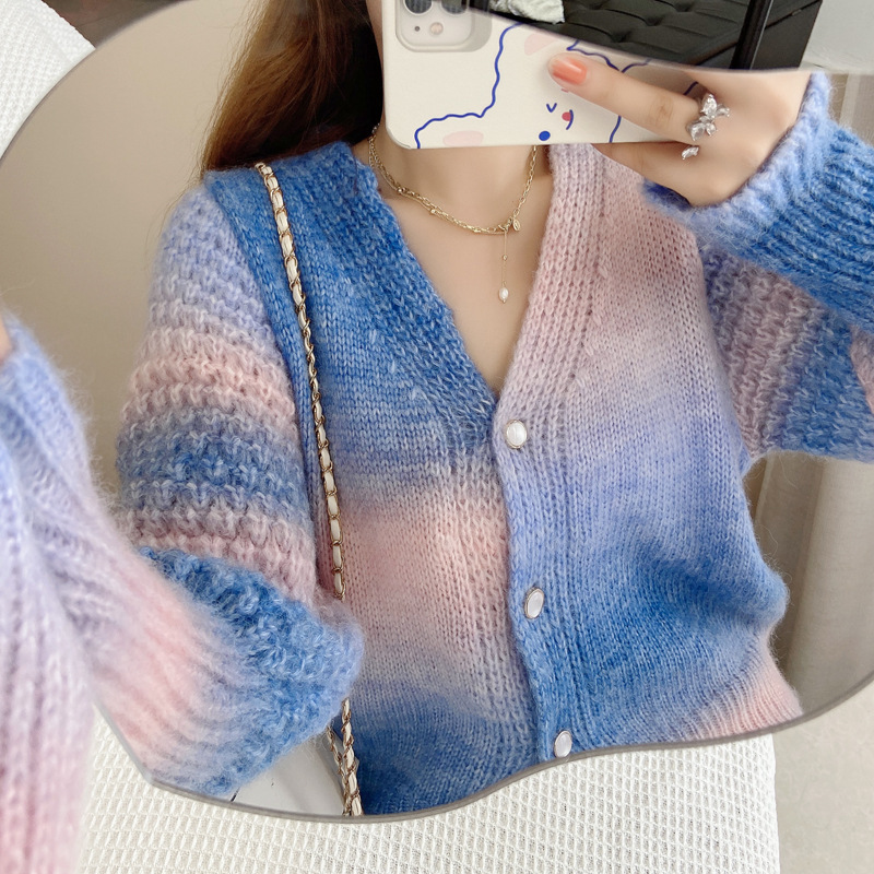 Ombre Rainbow Cardigan-J.ING