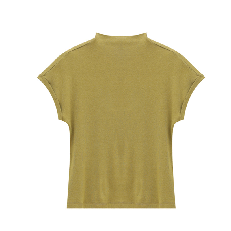 Half Turtleneck Slim Fit Short Sleeve T-Shirt