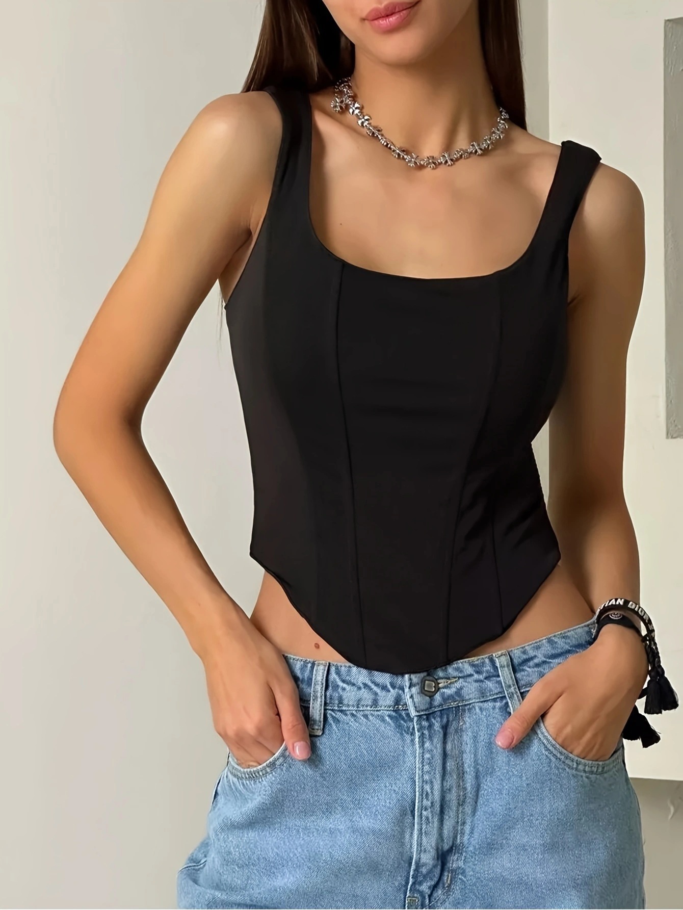 Ivory Glow Tied Crop Corset Top