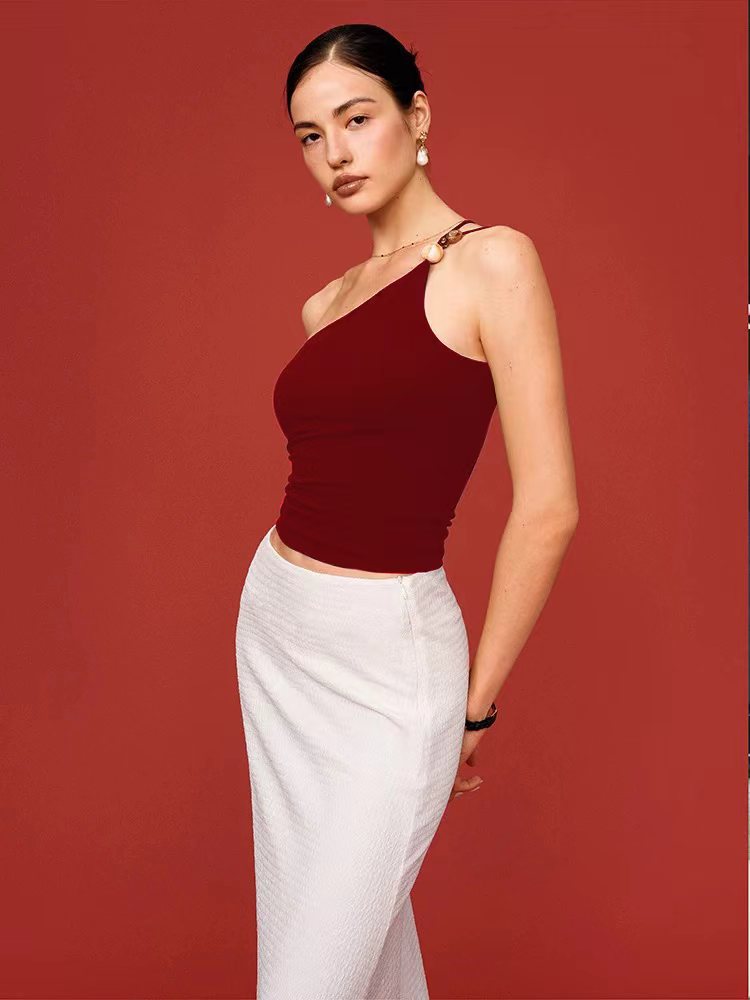 Textured One-Shoulder Top 