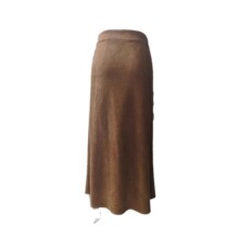 Metal Detail Suede Effect Asymmetric Maxi Skirt