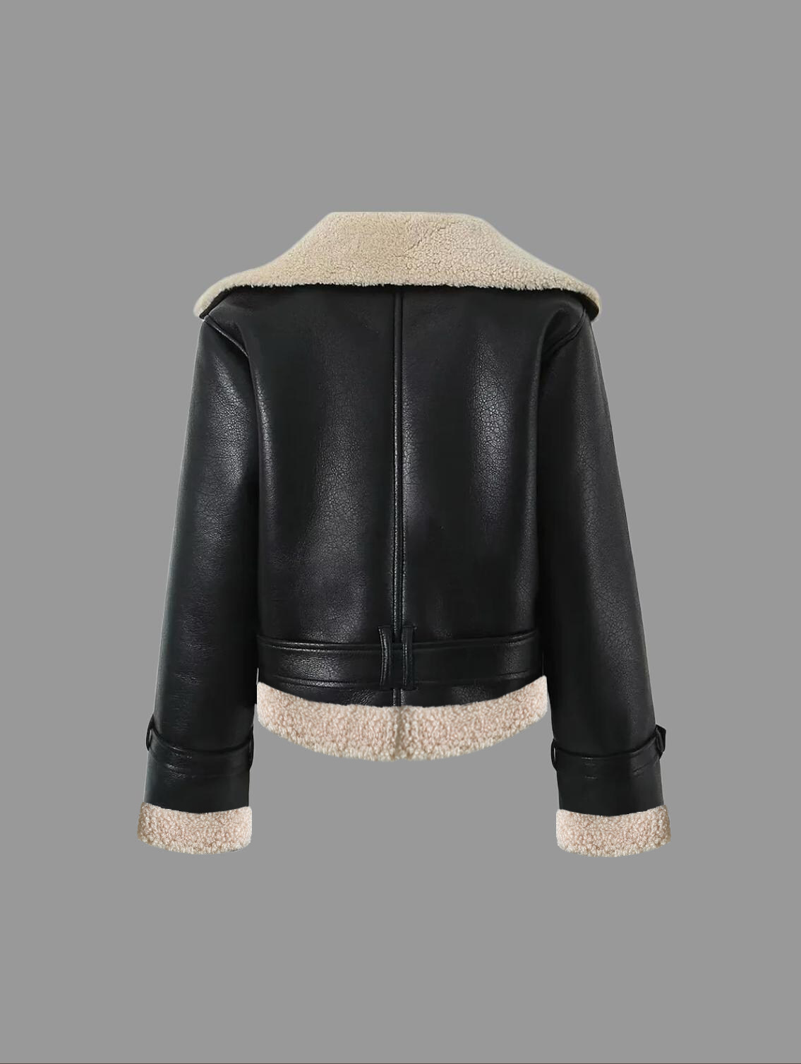 Zipper Belted Soft Fleece Jacket