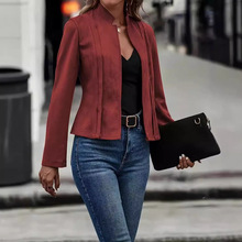 Metal-Buckle Belted Corduroy Blazer