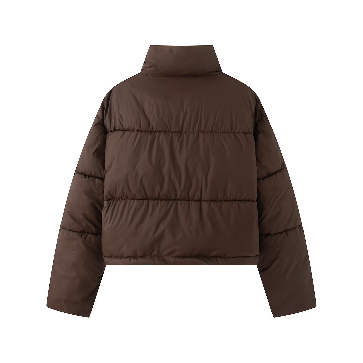 Stand Collar Zip Puffer Jacket