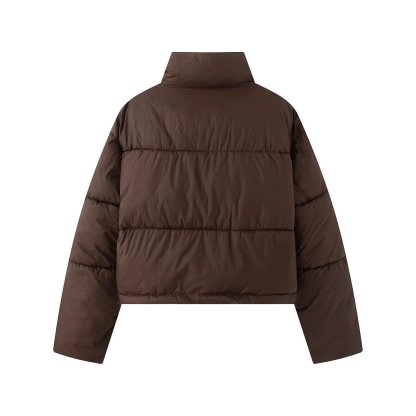  Stand Collar Zip Puffer Jacket