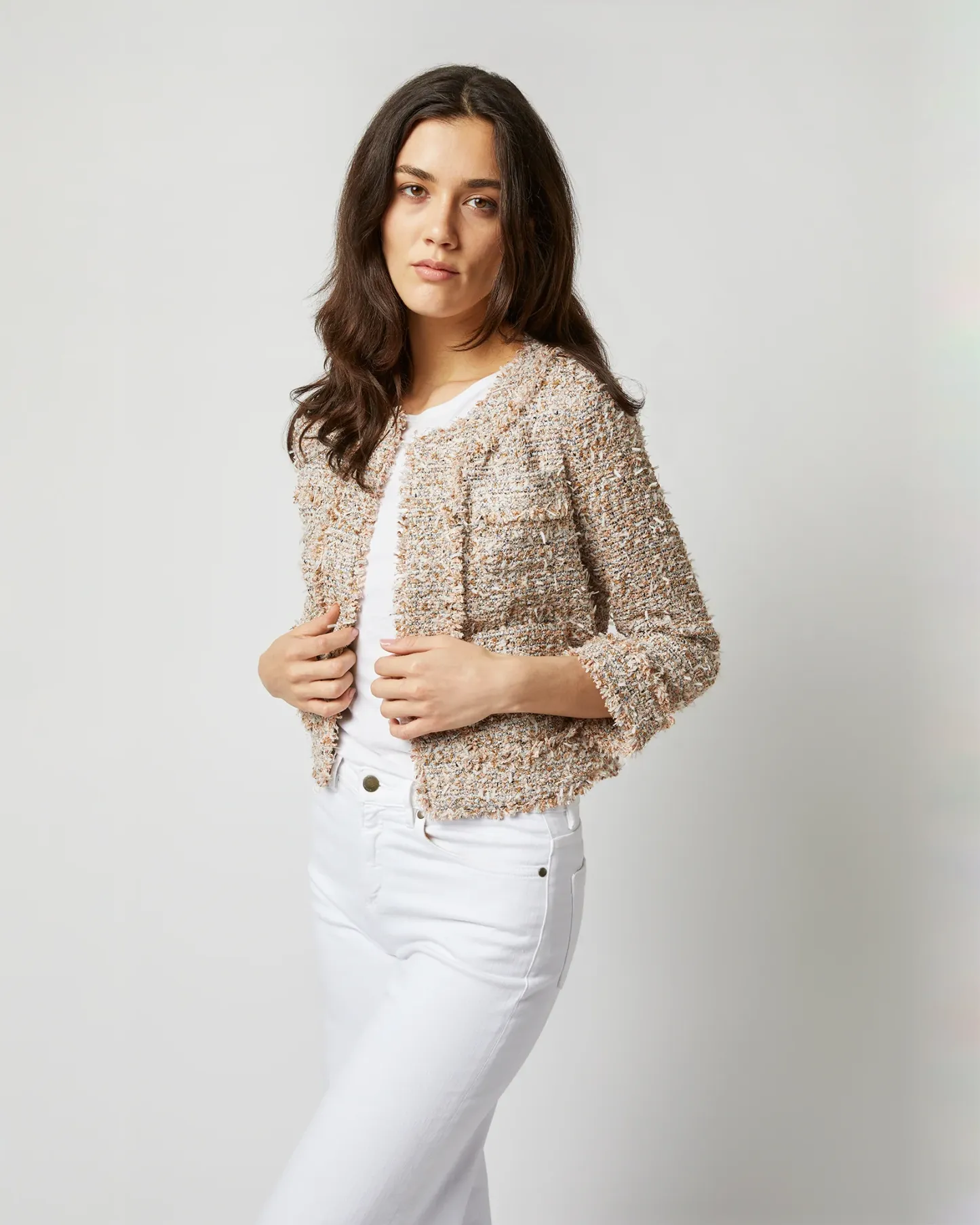 2023Autumn And Winter Light Luxury Celebrity Temperament Small Perfume Style Fringe Design Sense Short Jacket Female Tweed Jacket