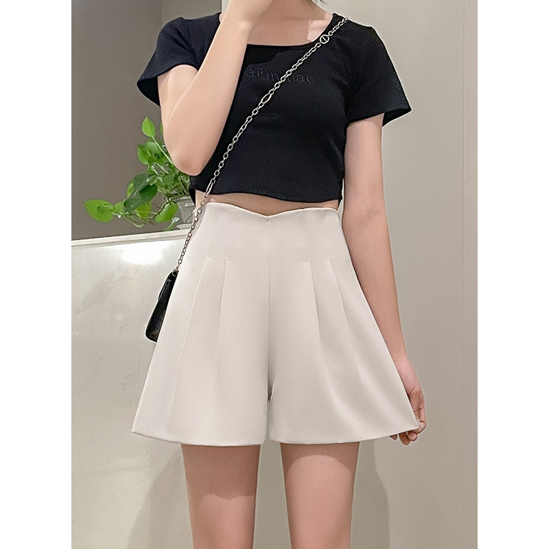 A-line High Waist Suit Shorts
