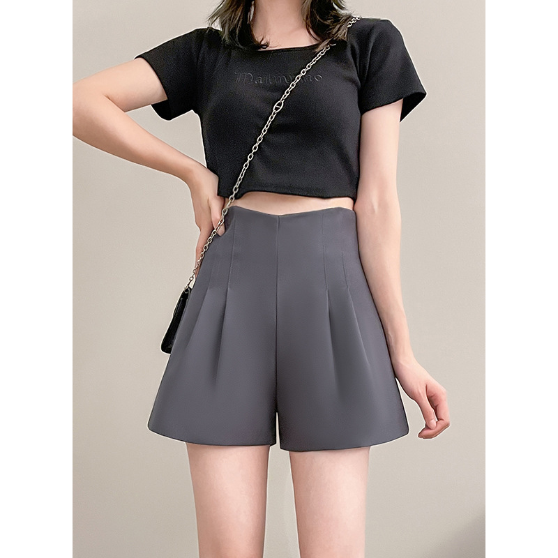 A-line High Waist Suit Shorts