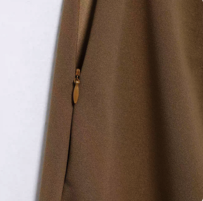 Buttoned Twill Retro Pants