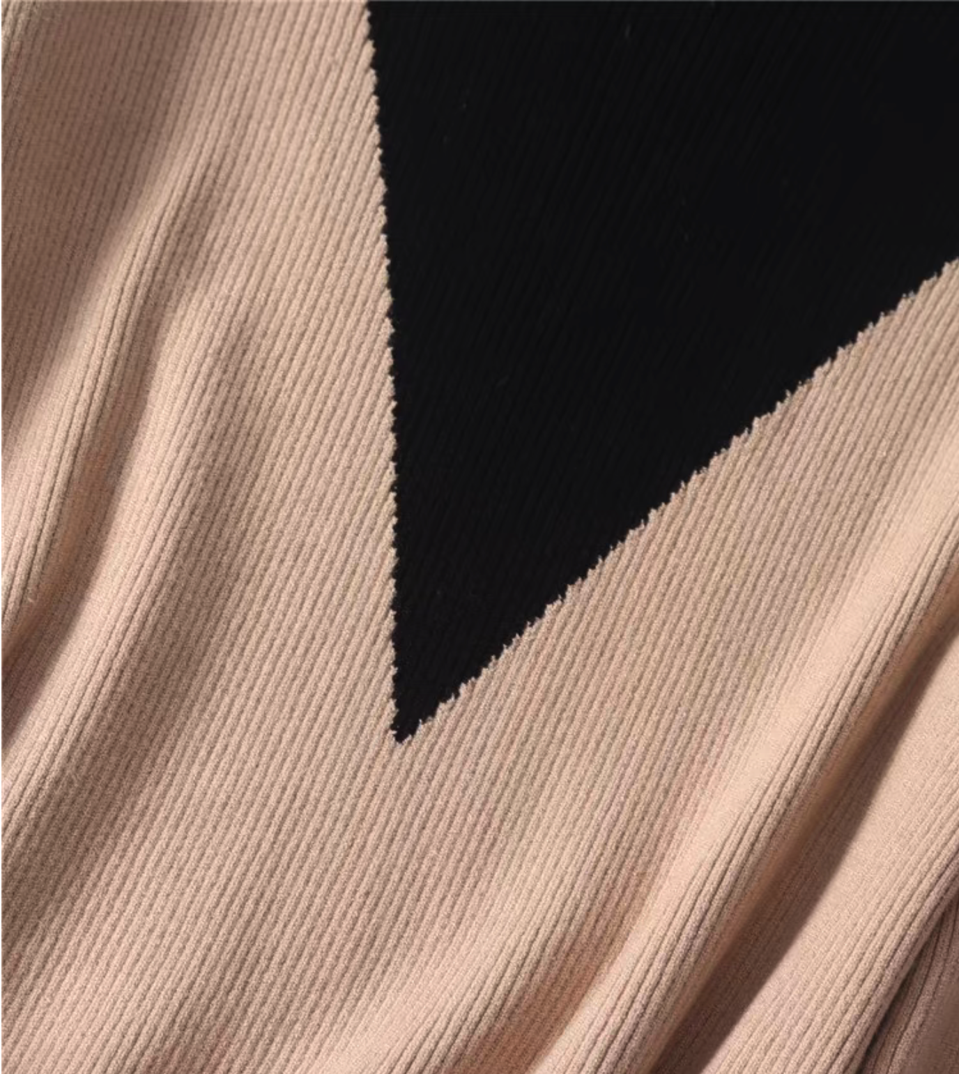 Color Block Mock Neck Fitted Knit Top