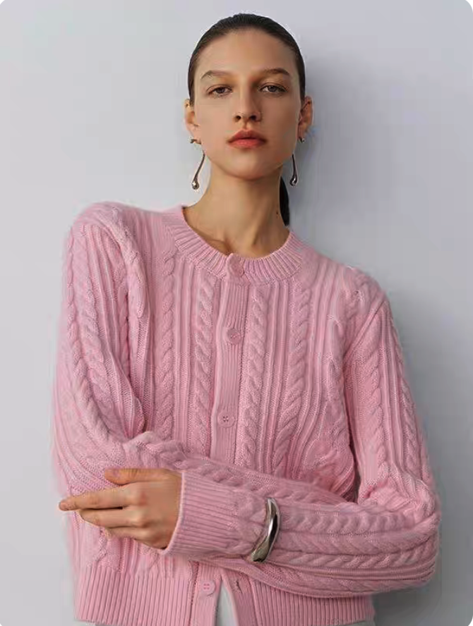 Embroidered Crew Neck Knit Top