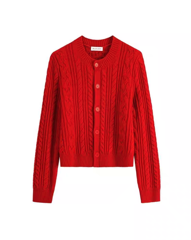 Embroidered Crew Neck Knit Top