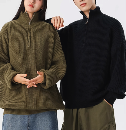 Wool Blend Half-Zip Sweater