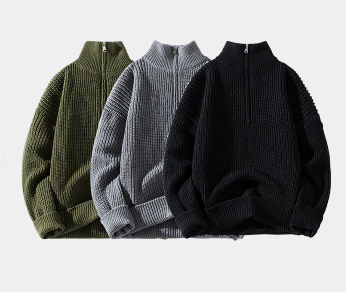 Wool Blend Half-Zip Sweater