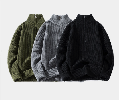 Wool Blend Half-Zip Sweater