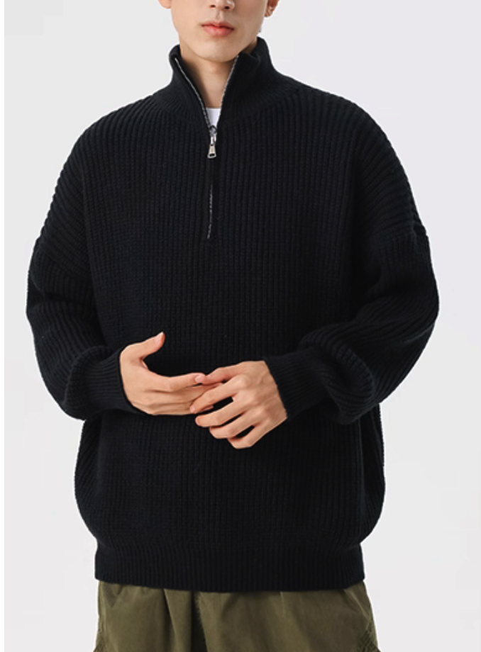 Wool Blend Half-Zip Sweater