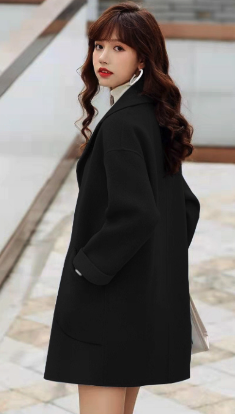 Verge Pale Turquoise Premium Wool Drop Shoulder Coat