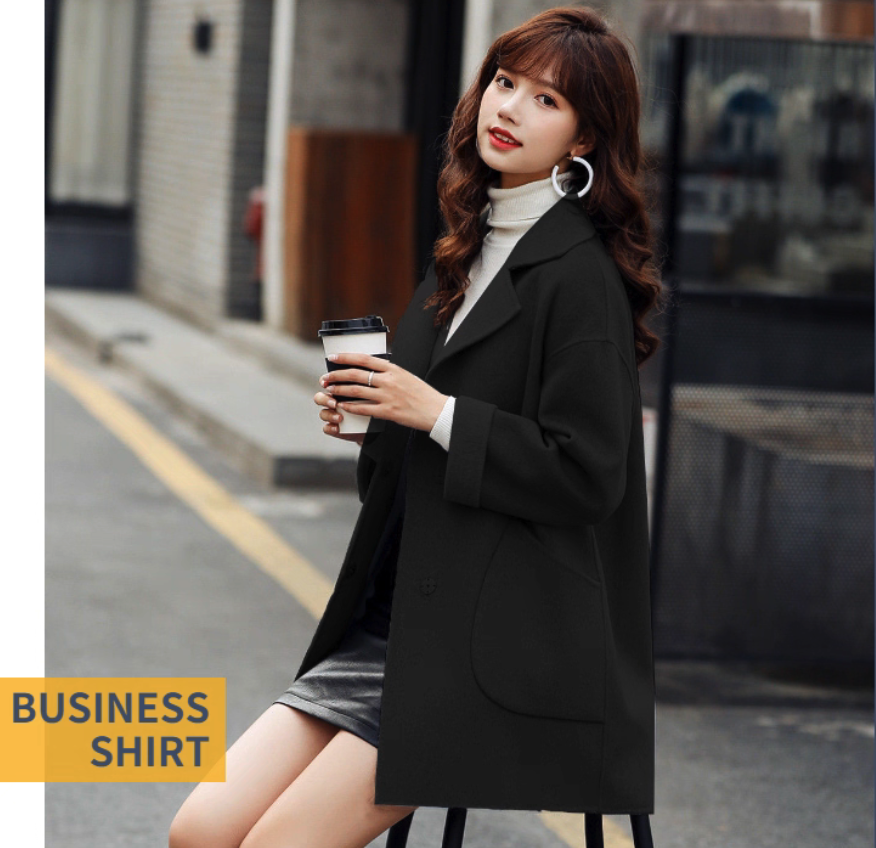 Verge Pale Turquoise Premium Wool Drop Shoulder Coat