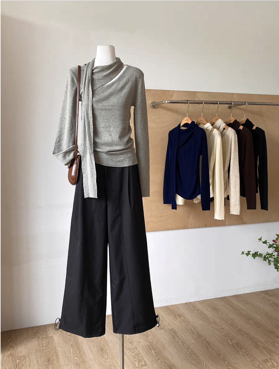 Minimalist Wool-Blend Scarf Sweater