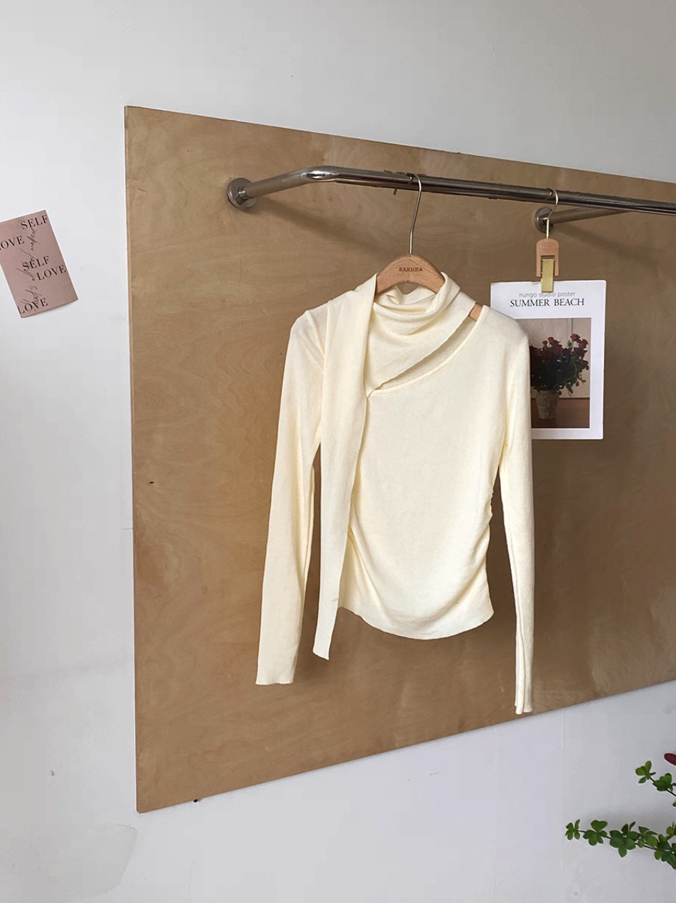 Minimalist Wool-Blend Scarf Sweater