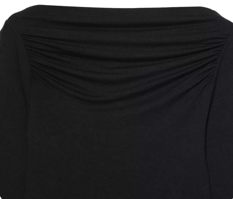 Lace Trim Asymmetric Hem Boat Neck Top