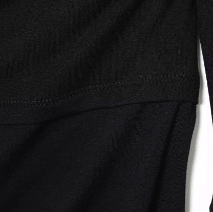 Lace Trim Asymmetric Hem Boat Neck Top