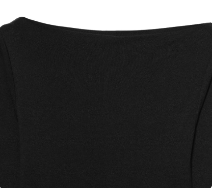 Lace Trim Asymmetric Hem Boat Neck Top