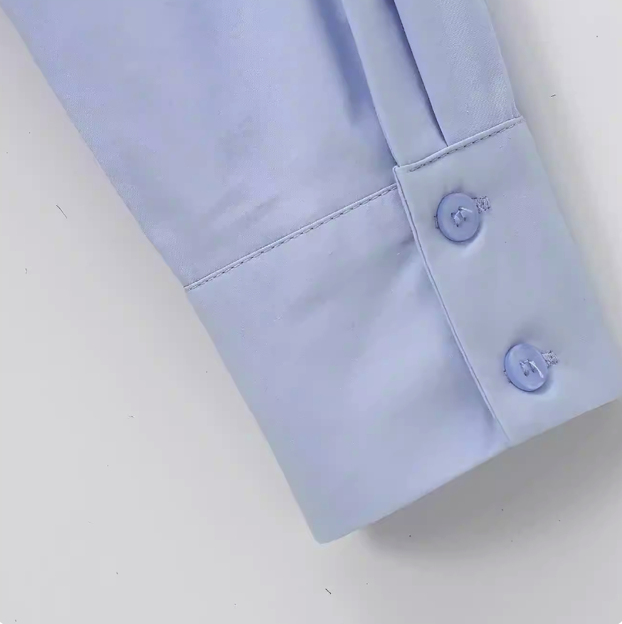 Elastic Hem Poplin Shirt