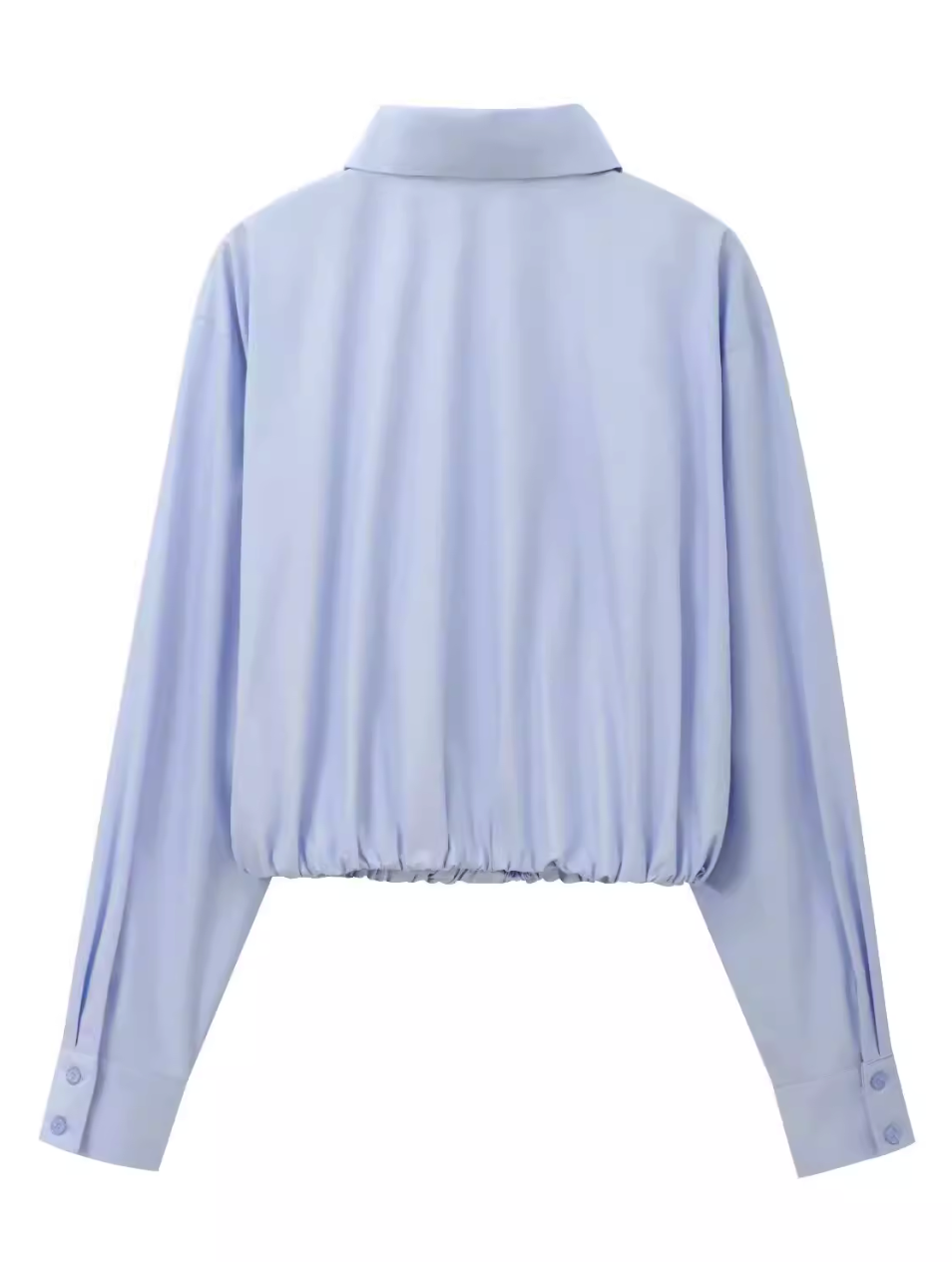 Elastic Hem Poplin Shirt