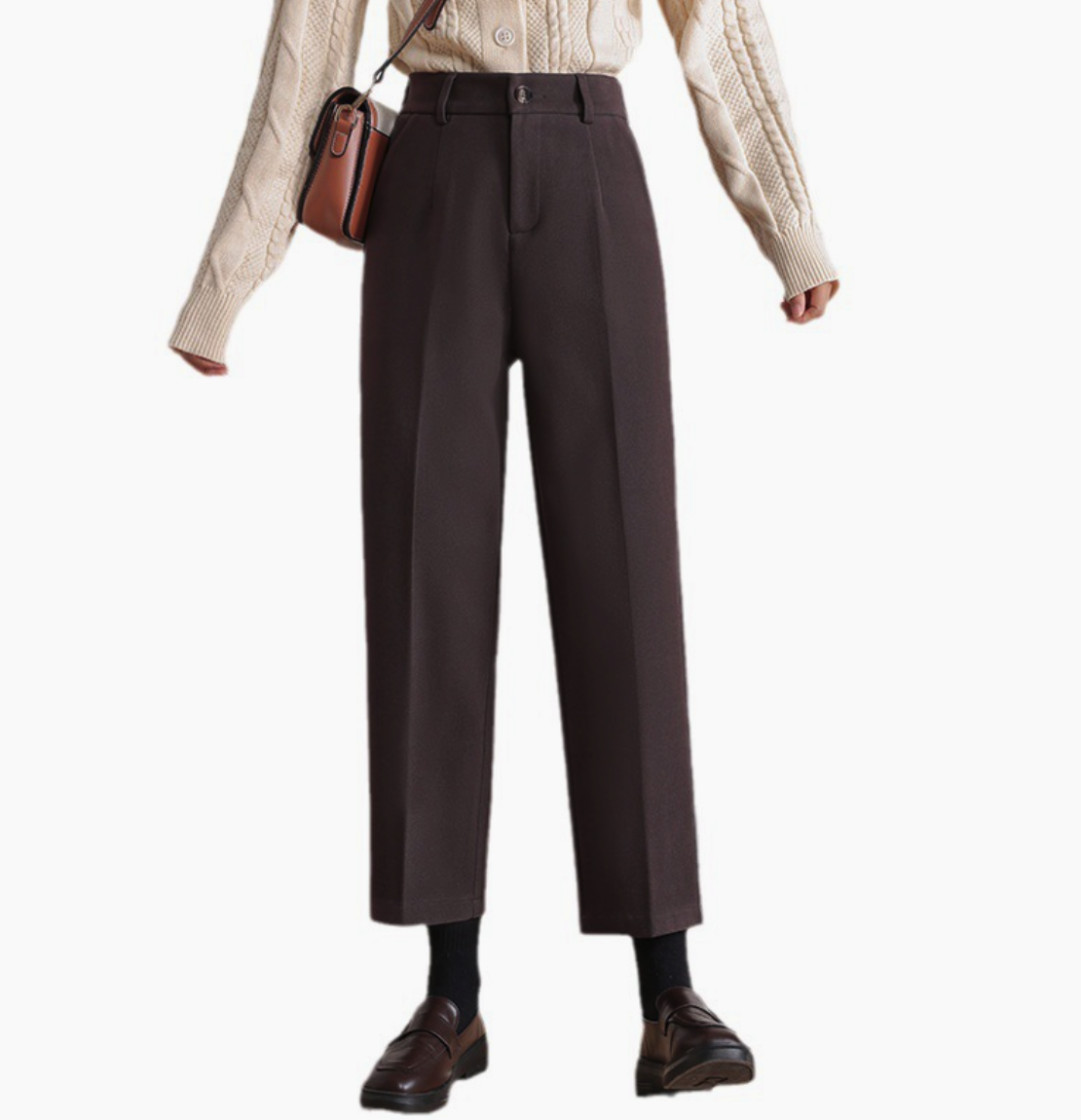 Geogina Saddle Brown Pleated Pants