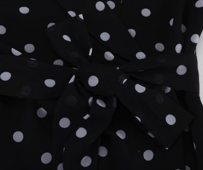 Polka Dot Sheer-Mesh Ruched Maxi Dress