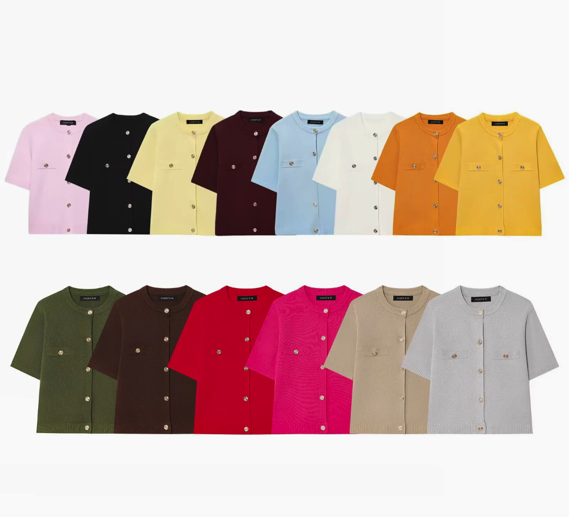 Crew Neck Knit Cardigan & Skirt Two-Piece Set