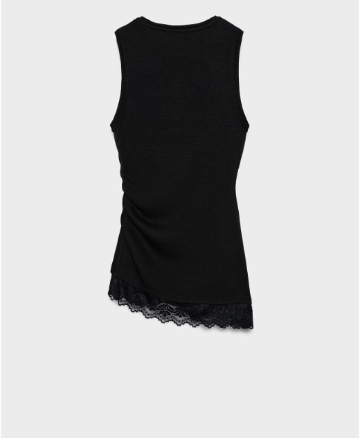 Lace Hem Knit Top