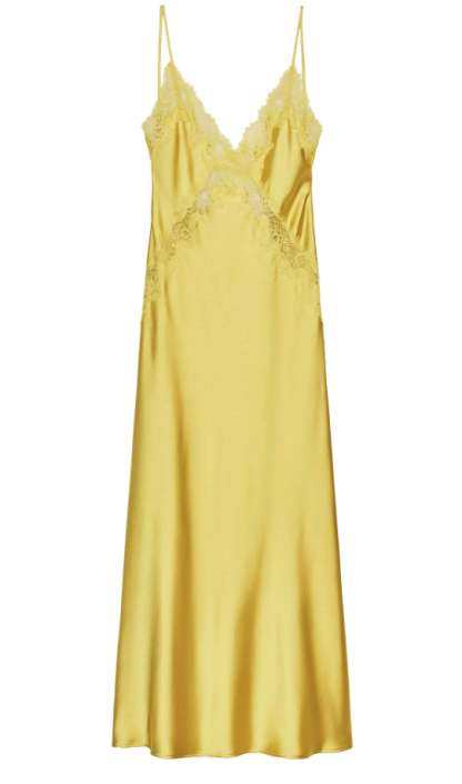 Lace Overlay Satin Maxi Dress