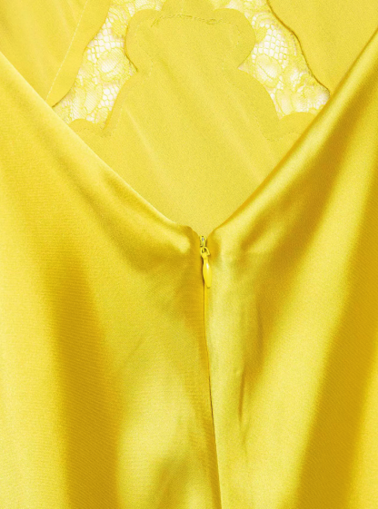 Lace Overlay Satin Maxi Dress