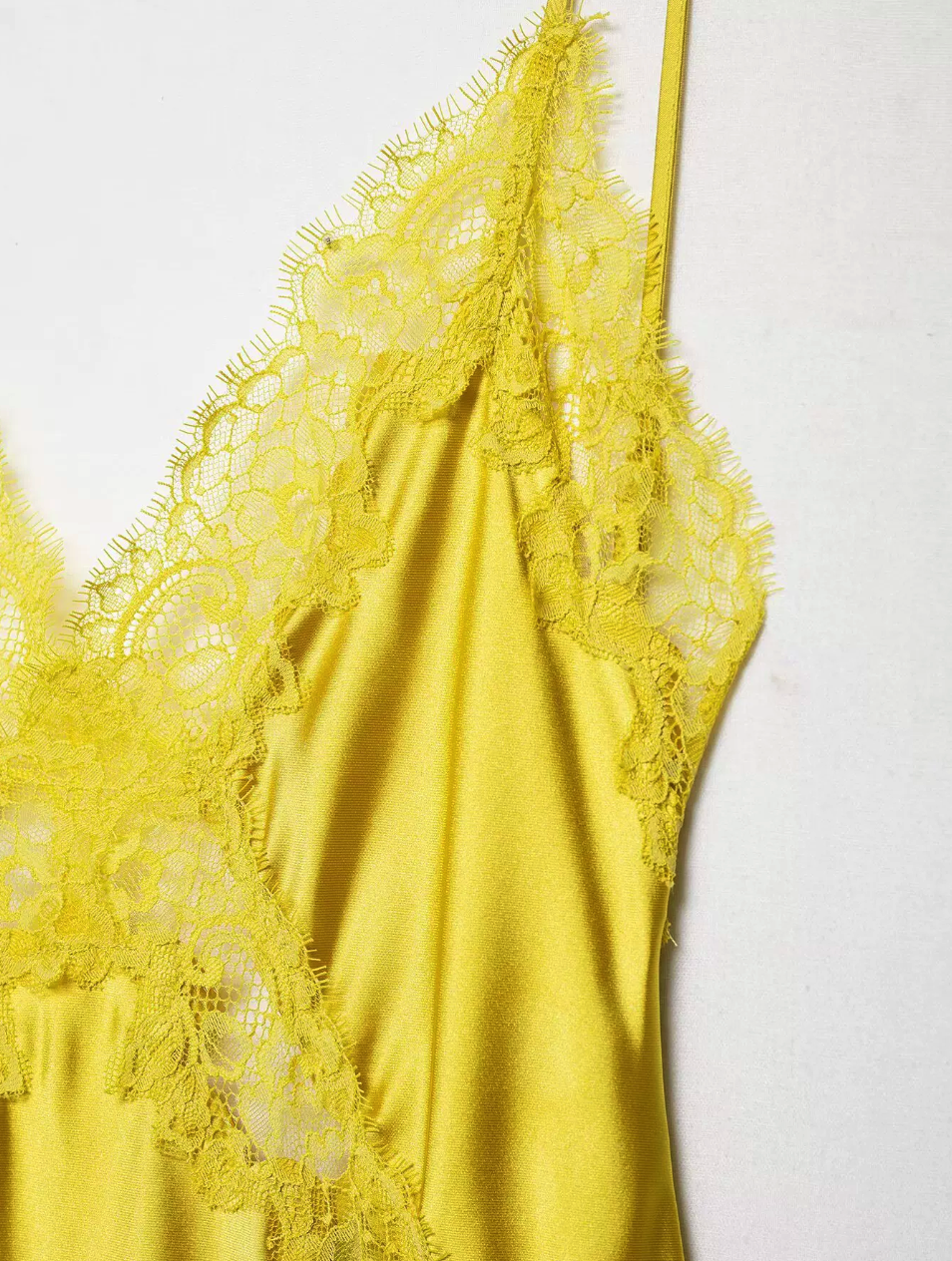 Lace Overlay Satin Maxi Dress