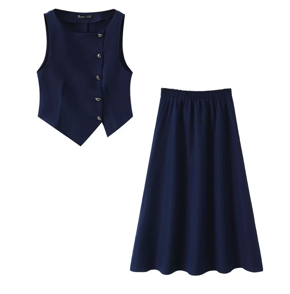 Linen Blend Crisscross Vest & Shorts Set