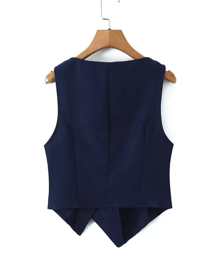 Linen Blend Crisscross Vest & Shorts Set