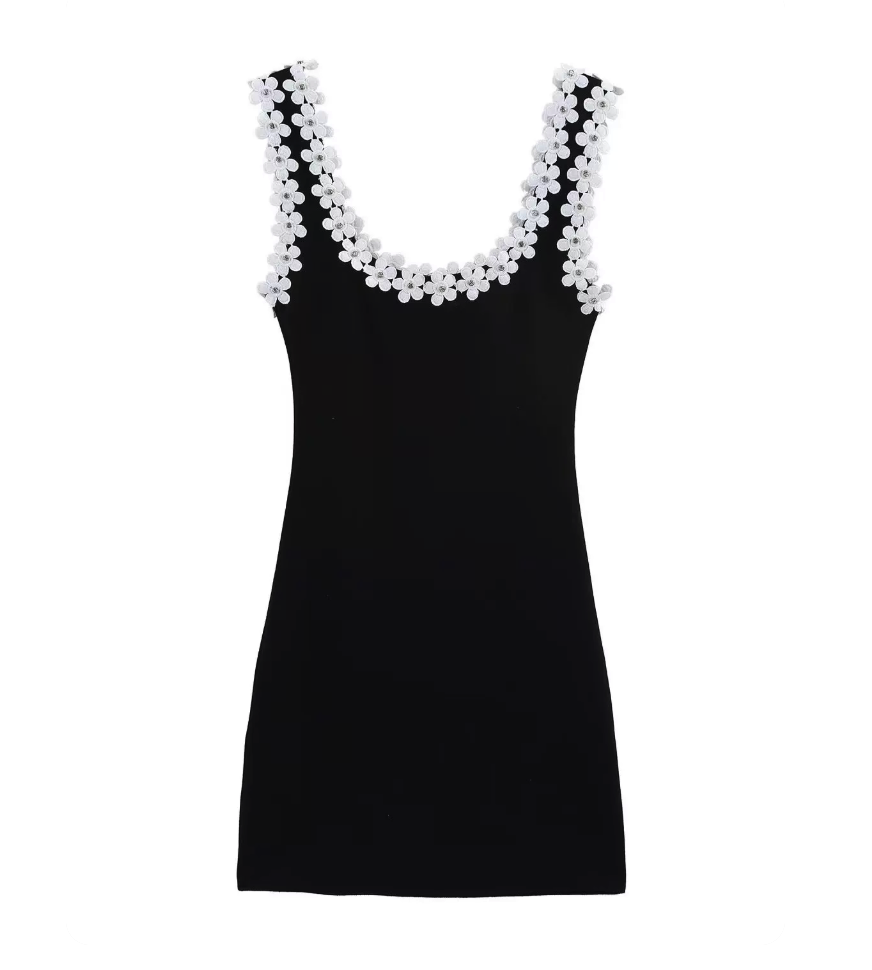 Floral Trim Ribbed Cami Top