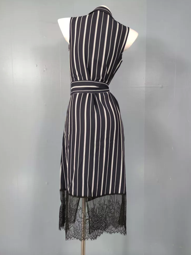 Sleeveless Belted Pleated Blazer Dress