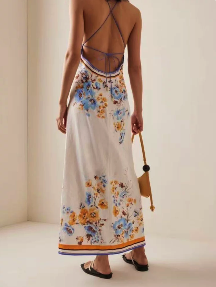 Floral Border Print Cami Top & Wide Leg Pants Set