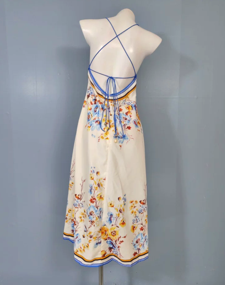 Floral Border Print Cami Top & Wide Leg Pants Set