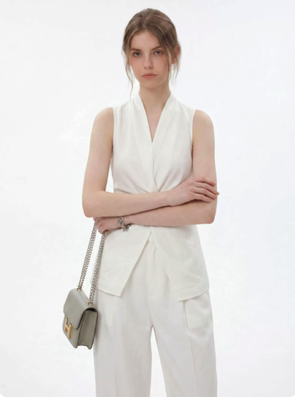 V-Neck Twist Knot Sleeveless Tank Top