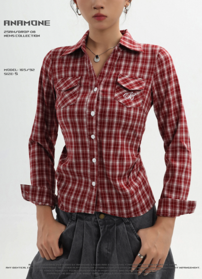 Vintage Plaid Long‑Sleeve Shirt
