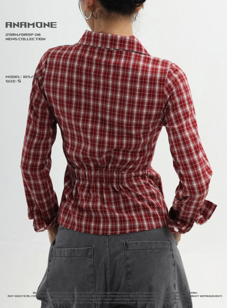 Vintage Plaid Long‑Sleeve Shirt