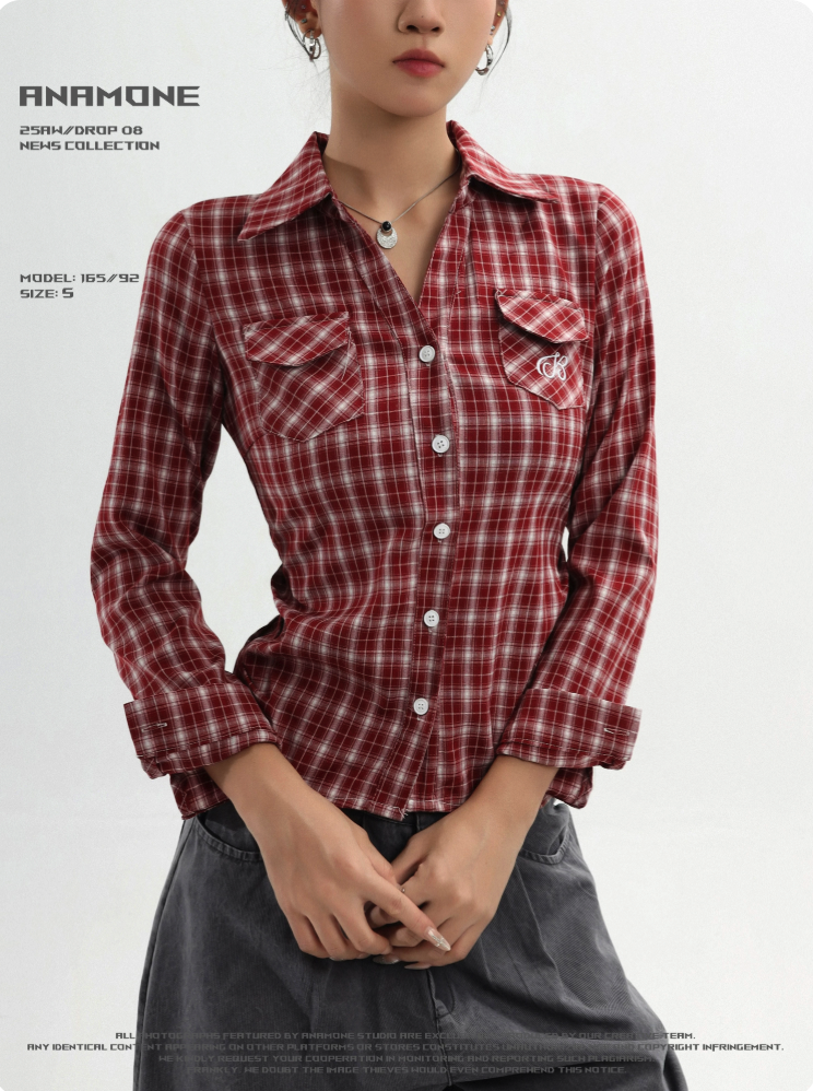 Vintage Plaid Long‑Sleeve Shirt