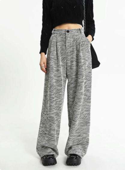 Tweed Wide Leg Dress Pants