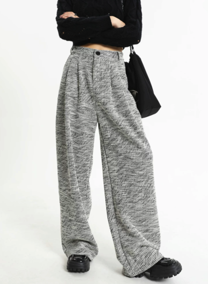 Tweed Wide Leg Dress Pants